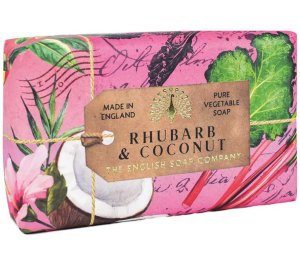Luxusní tuhé mýdlo English Soap Company – rebarbora a kokos – Tuhá mýdla