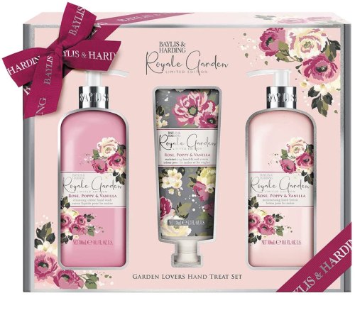 Sada kosmetiky pro péči o ruce Baylis & Harding – růže, mák a vanilka, 3 ks