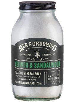 Pánská sůl do koupele Scottish Fine Soaps – vetiver a santalové dřevo – Sůl do koupele