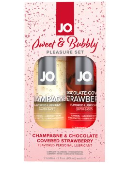 Sada lubrikačních gelů System JO – Sweet & Bubbly – Lubrikační gely s příchutí (na orální sex)