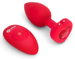 Vibrační anální kolík se srdíčkem Scarlet Ruby M/L – Vibrační anální kolíky