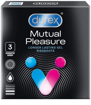 Kondomy Durex Mutual Pleasure, 3 ks – Znecitlivující kondomy na oddálení ejakulace