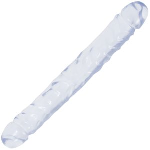 Oboustranné dildo Crystal Jellies 12", transparentní – Dvojitá a oboustranná dilda