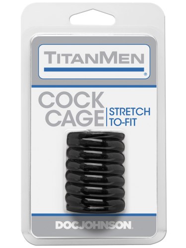Erekční kroužek TitanMen Cock Cage Black, černý