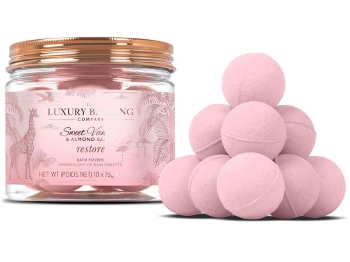 Šumivé koule do koupele The Luxury Bathing Company – vanilka a mandle, 10x 15 g