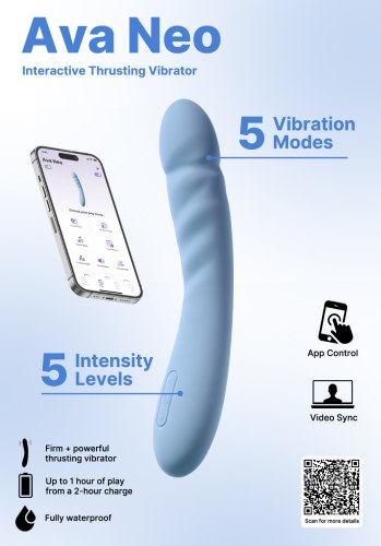 Interaktivní přirážecí vibrátor Svakom Ava Neo Cornflower Blue