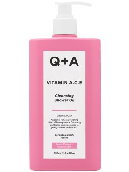 Sprchový olej s vitamínem A, C a E Q+A, 250 ml – Sprchové oleje
