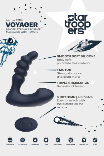 Vibrátor na prostatu a hráz s dálkovým ovladačem Startroopers Voyager