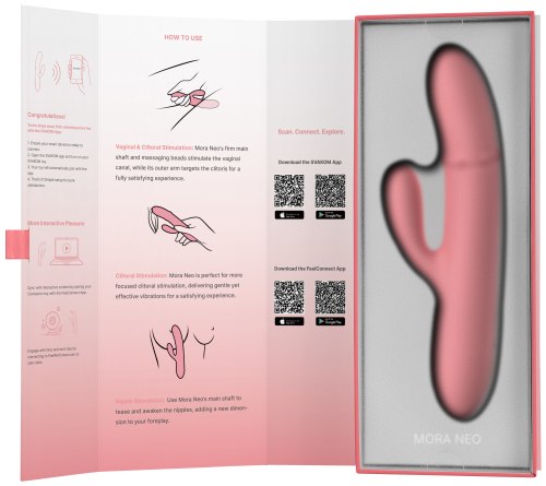 Interaktivní vibrátor s králíčkem a masážními perlami Svakom Mora Neo