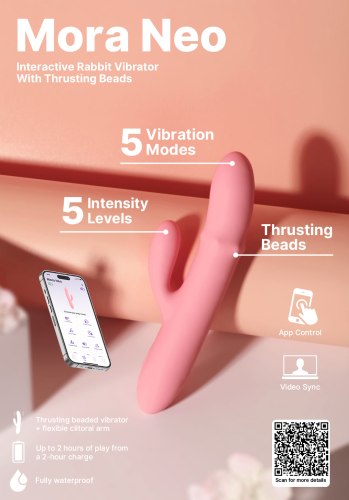 Interaktivní vibrátor s králíčkem a masážními perlami Svakom Mora Neo