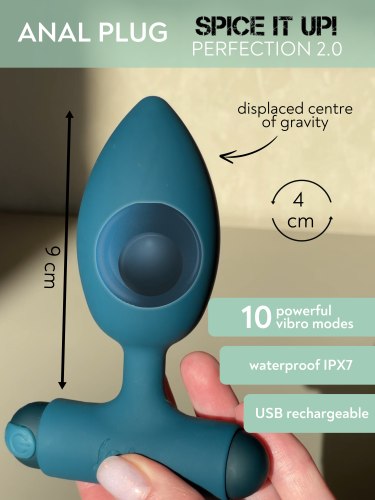 Vibrační anální kolík s vnitřní kuličkou Spice It Up! Perfection 2.0