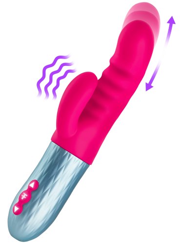 Přirážecí vibrátor s králíčkem Essenza Pink