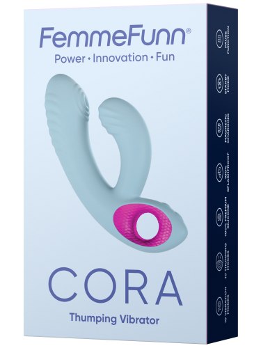 Pulzační vibrátor s králíčkem Cora Light Blue