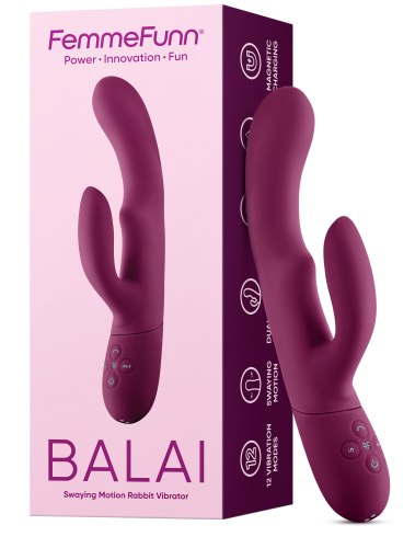 Vibrátor s pohyblivým králíčkem Balai Dark Fuchsia