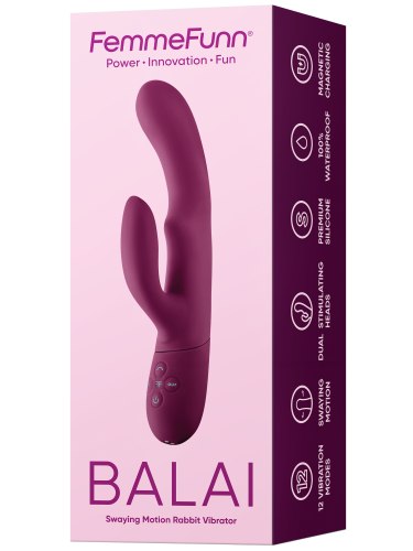 Vibrátor s pohyblivým králíčkem Balai Dark Fuchsia