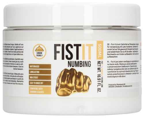 Znecitlivující vodní lubrikační gel FIST IT Numbing, 500 ml