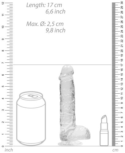 Realistické dildo s varlaty a přísavkou RealRock 6"