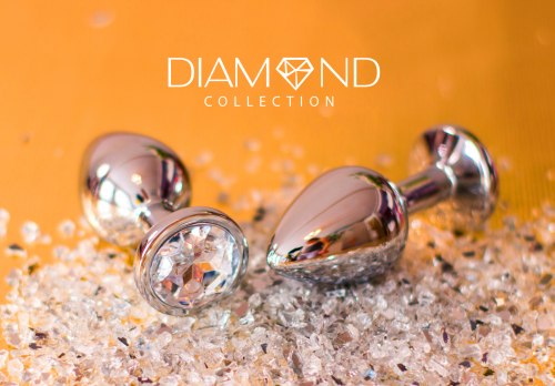 Anální kolík se šperkem Diamond Clear Sparkle XL, čirá