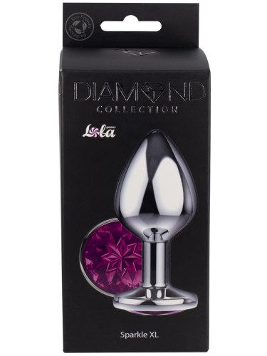 Anální kolík se šperkem Diamond Purple Sparkle XL, fialová