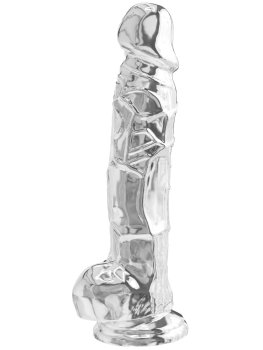 Transparentní realistické dildo s varlaty a přísavkou Get Real 8" – Realistická dilda