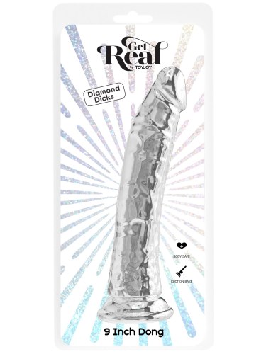 Transparentní realistické dildo s přísavkou Get Real 9"