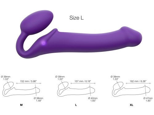 Tvarovatelný samodržící vibrační strapon Strap-On-Me Purple (velikost L)