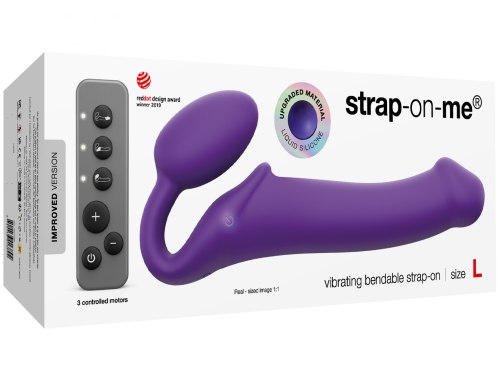 Tvarovatelný samodržící vibrační strapon Strap-On-Me Purple (velikost L)