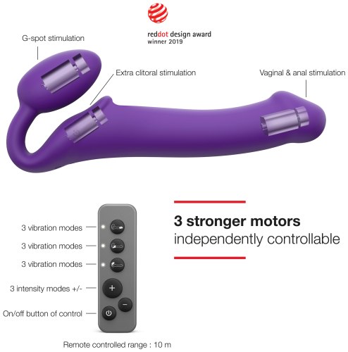 Tvarovatelný samodržící vibrační strapon Strap-On-Me Purple (velikost XL)