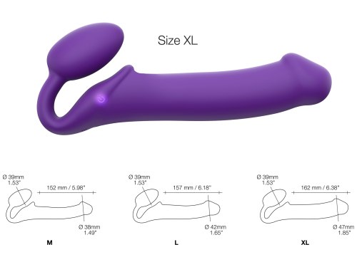 Tvarovatelný samodržící vibrační strapon Strap-On-Me Purple (velikost XL)