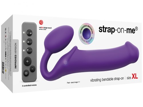 Tvarovatelný samodržící vibrační strapon Strap-On-Me Purple (velikost XL)