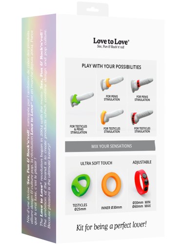 Sada erekčních kroužků Kit Neon Ring, 3 ks