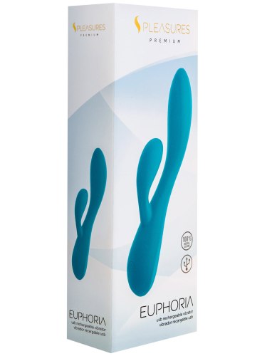 Vibrátor s králíčkem Euphoria Turquoise
