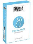 Extra lubrikované kondomy Secura Extra Wet, 48 ks