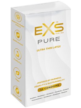 Extra tenké kondomy EXS Pure, 12 ks – Ztenčené kondomy