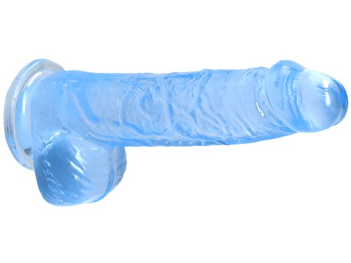 Realistické dildo s varlaty a přísavkou RealRock 6", modré