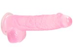 Realistické dildo s varlaty a přísavkou RealRock 6", růžové