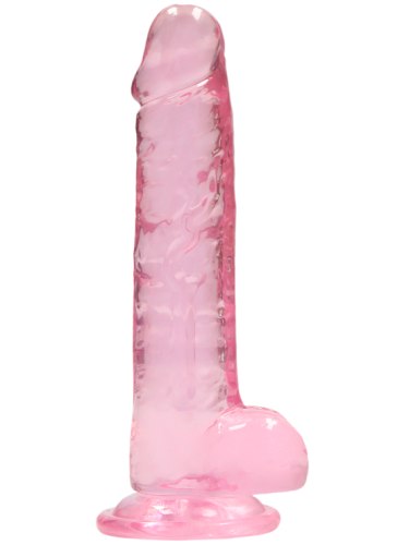 Realistické dildo s varlaty a přísavkou RealRock 7", růžové