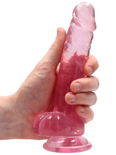 Realistické dildo s varlaty a přísavkou RealRock 7", růžové