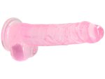 Realistické dildo s varlaty a přísavkou RealRock 8", růžové