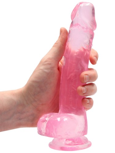 Realistické dildo s varlaty a přísavkou RealRock 8", růžové