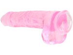 Realistické dildo s varlaty a přísavkou RealRock 9", růžové