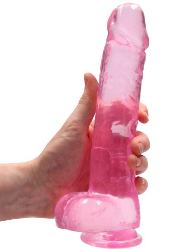 Realistické dildo s varlaty a přísavkou RealRock 9", růžové