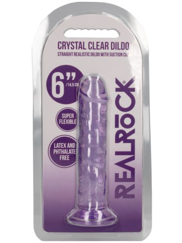 Realistické dildo s přísavkou RealRock 6", fialové