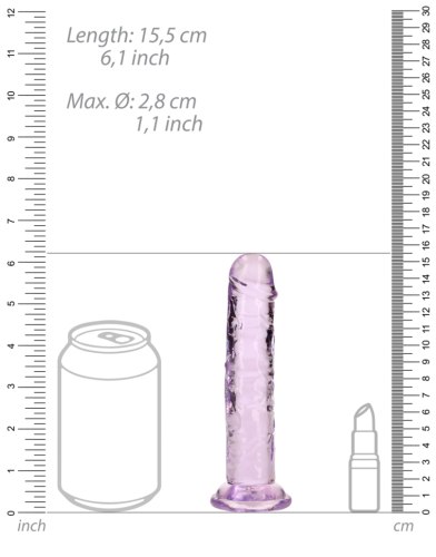 Realistické dildo s přísavkou RealRock 6", fialové