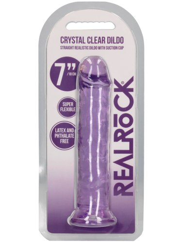 Realistické dildo s přísavkou RealRock 7", fialové