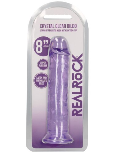 Realistické dildo s přísavkou RealRock 8", fialové