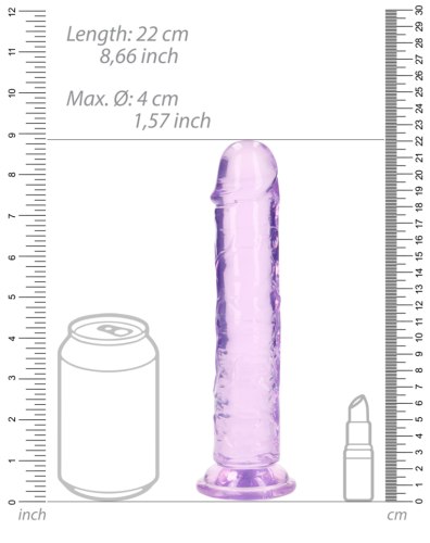 Realistické dildo s přísavkou RealRock 8", fialové