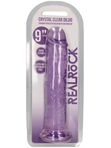 Realistické dildo s přísavkou RealRock 9", fialové