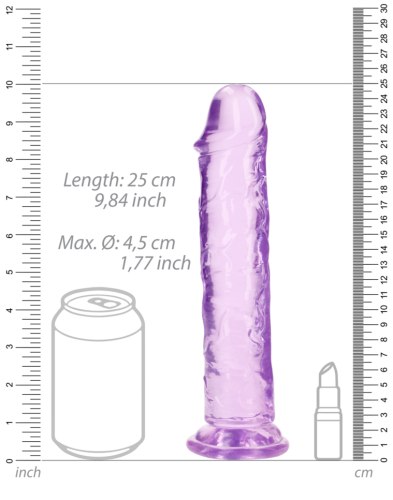 Realistické dildo s přísavkou RealRock 9", fialové