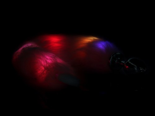 Kovový anální kolík se svítícím liščím ocáskem, růžový